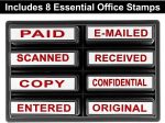 ExcelMark Mini Office Message Rubber Stamp Set - Red Ink - Storage Tray Included - Image 4
